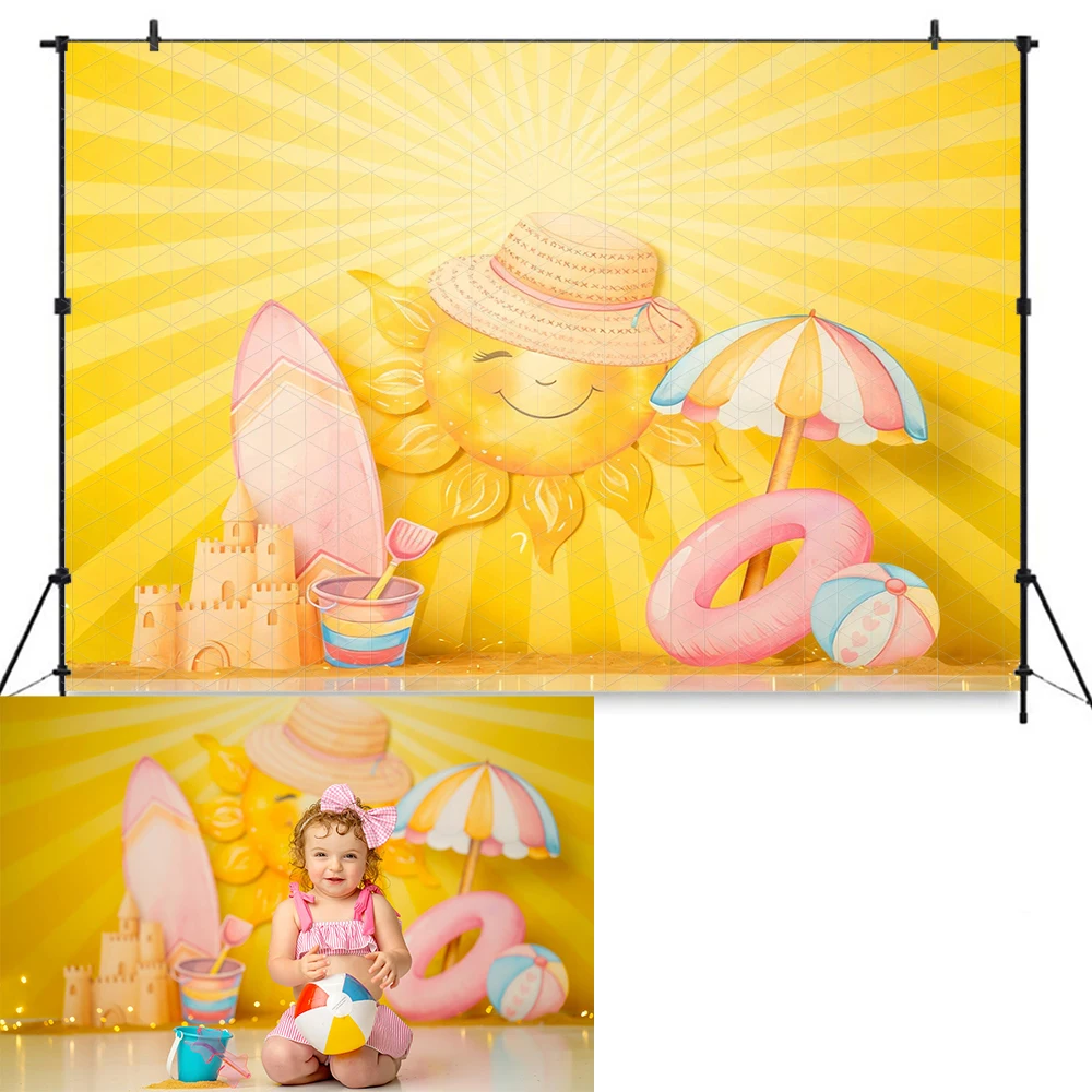 Vibrant Summer Beach Photograp - Toys Background For Kids 评论和价格