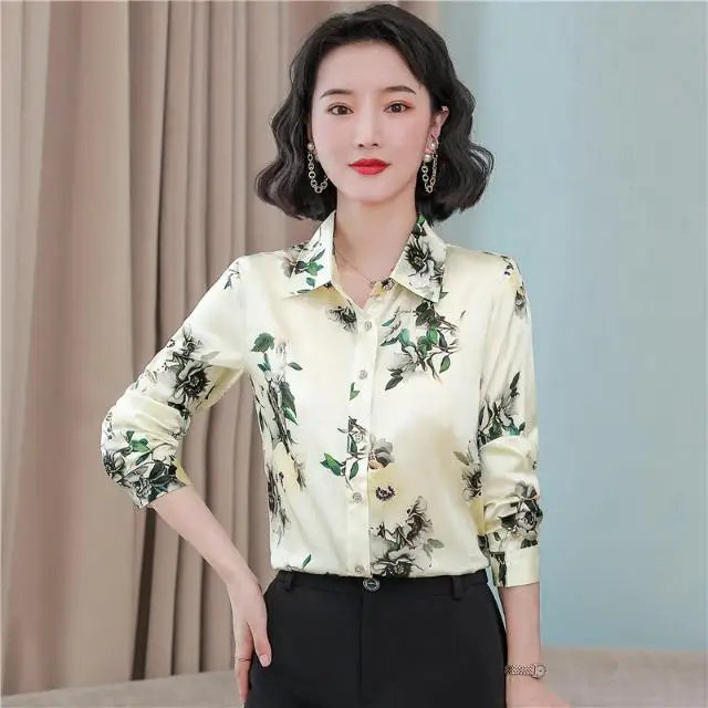 Heavy Duty Real Shirt for Women in Spring New Long Sleeved Professional Print Design Niche Hangzhou Top