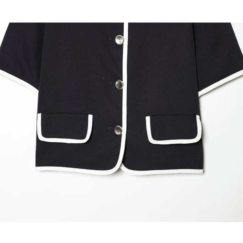 MUJER 2026 Women's Blazer Tailoring Casual Blazer Woman Short Sleeve Cropped Jackets for Women Fashion Outerwears New in Coats