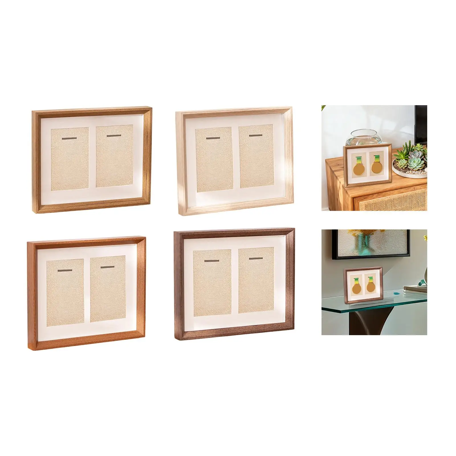 Marathon Medal Storage Box Wooden Shadow Frame for Sports Gymnastics Soccer Triathlon Medal Display