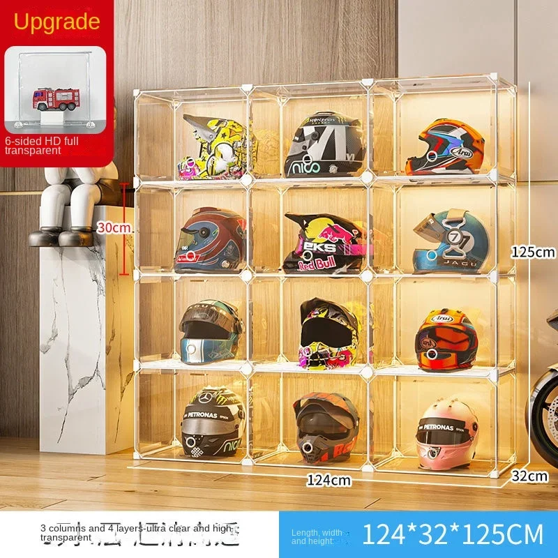 High Face Value Motorcycle Helmet Dustproof Transparent Show Cabinet Household Mounted Shelves etagere rangement home furniture