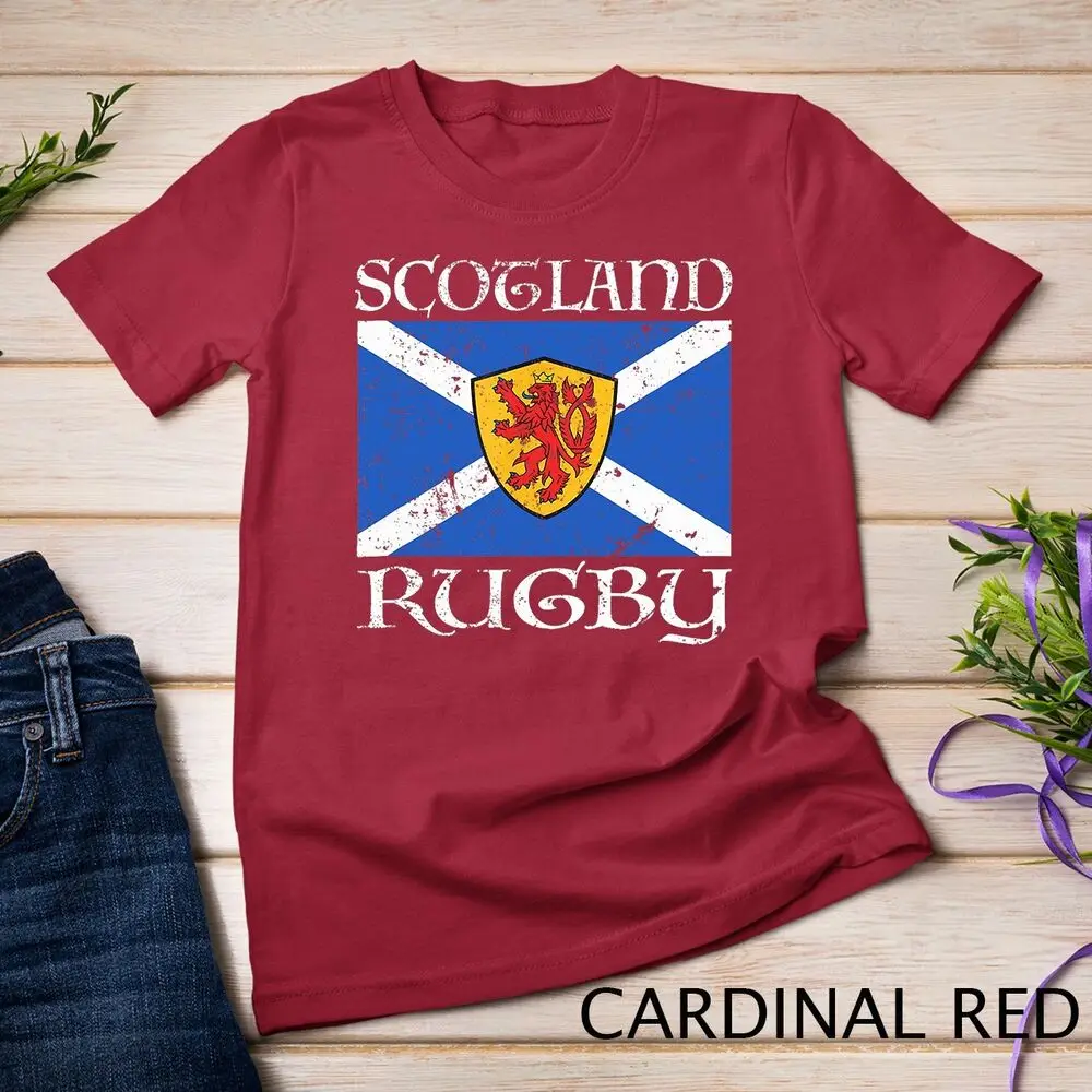 Scotland Rugby T Shirt Scottish Flag Vintage Saltire Gift Unisex T-shirt