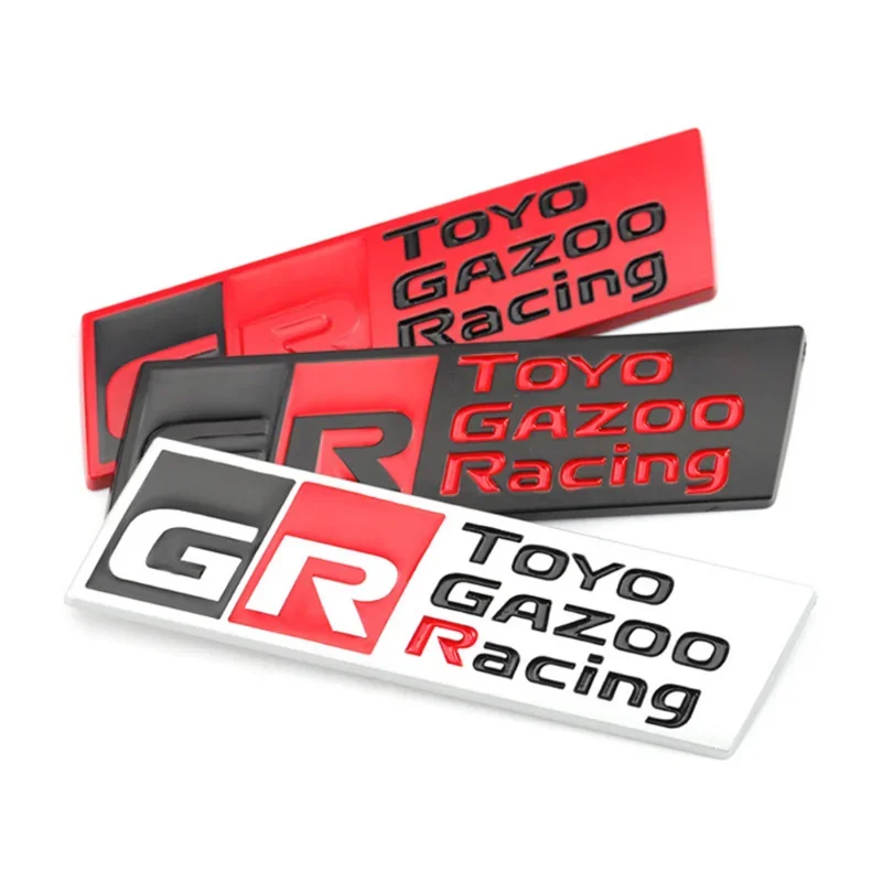 3D Metal Gazoo Racing GR Car Front Grill Badge Adhesive Emblem Decal For Toyota Supra AE86 GT86 Corolla Styling Accessories