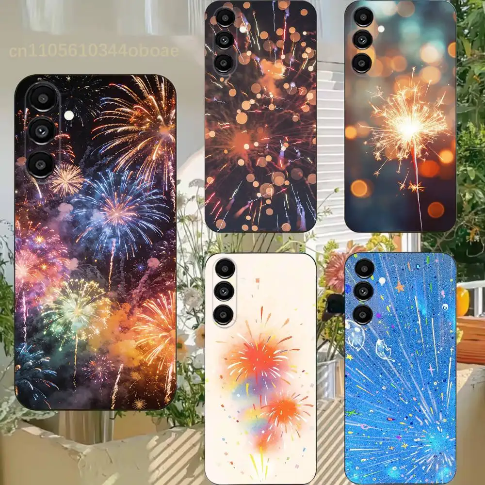 Beautiful Firework Hanabi Phone Case For Samsung S25,24,21,22,23,20,S30,Ultra,Plus, Fe,5G Silicone Cover