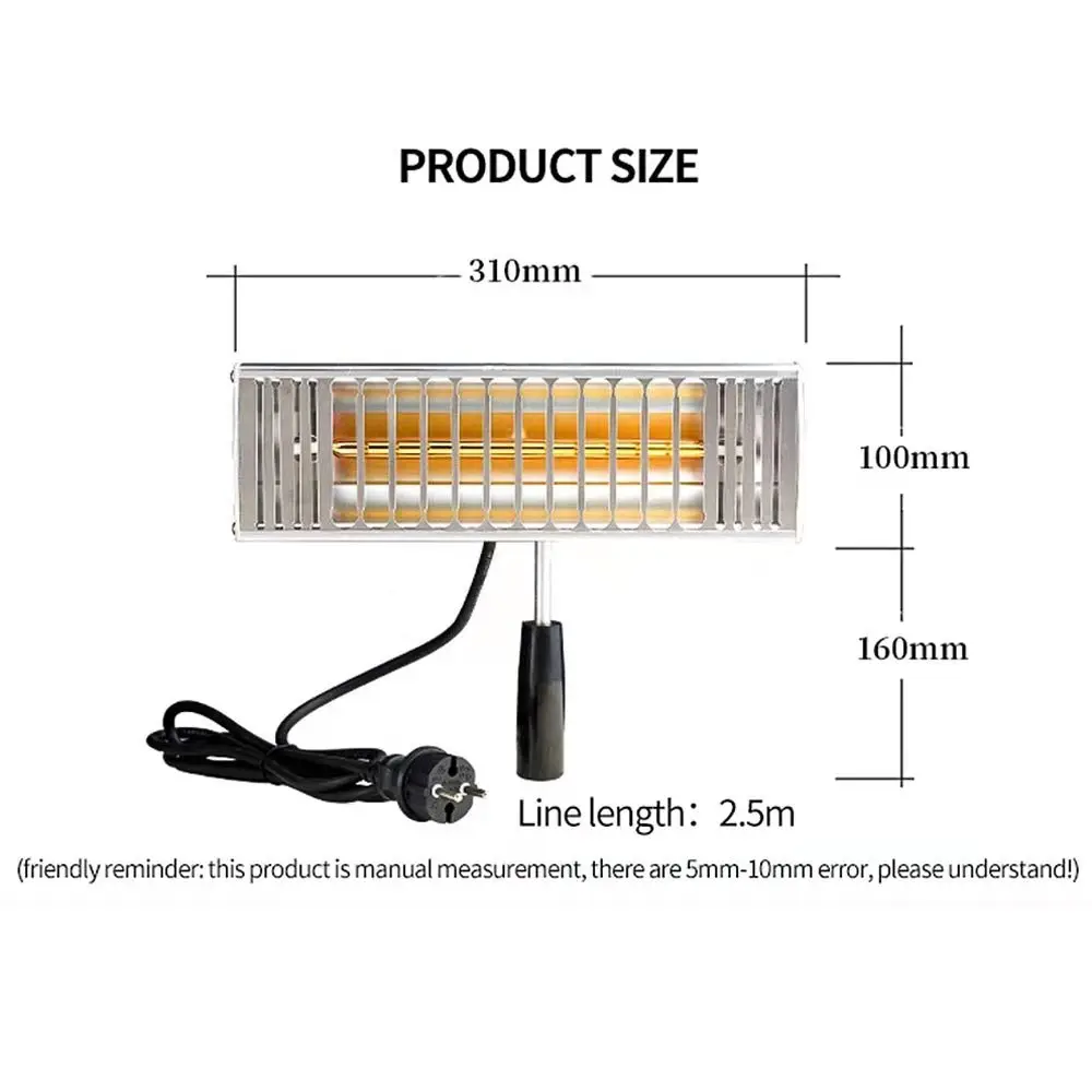 DATOU 1000W Portable Heating Paint Lamp Handheld Car Body Baking Light Shortwave Infrared Paint Curing with EU US UK Plug