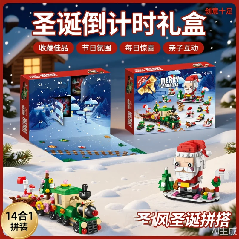 

Christmas Moc Building Blocks for Adults boy DIY Brick Construction Set Snowman Desk Decor Holiday Xmas Gift Aseemby Models Toy