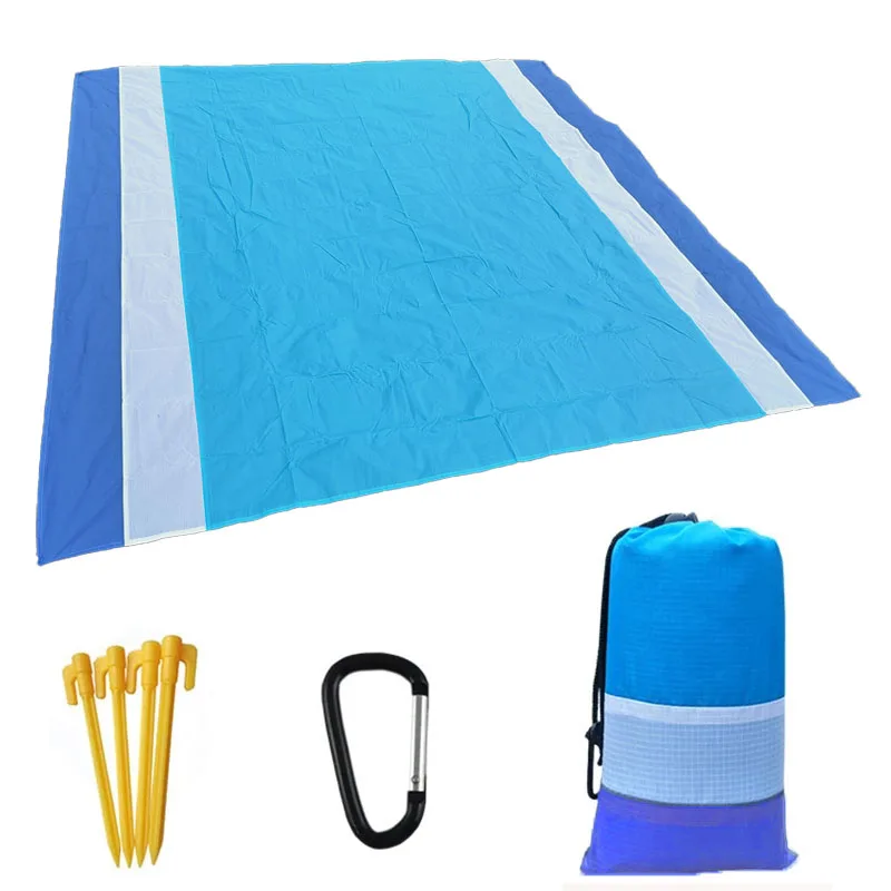 

200*210cm Pocket Sand Free Beach Mat Outdoor Travel Camping Beach Towel Home Decor Rugs Portable Foldable Picnic Blanket