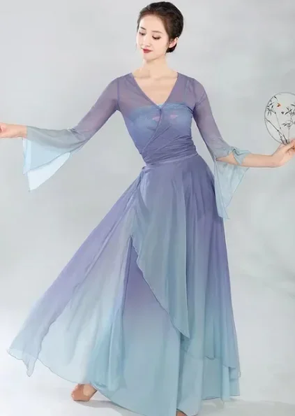 Classical Dance Costume Gradual Suit Fairy Daily Practice Dress Loose Flowing Gauze Chinese Dance Performance Stag Dancewear