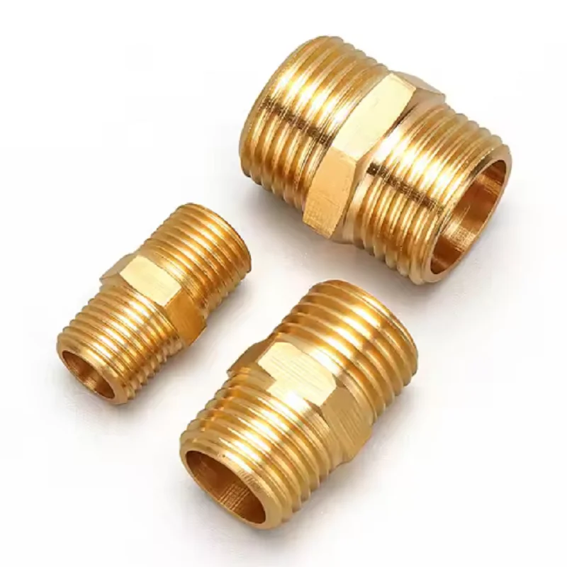 Brass Pipe Hex Nipple Fitting Quick Coupler Adapter 1/8 1/4 3/8 1/2 3/4 1 BSP Male to Male Thread Water Oil Gas Connector