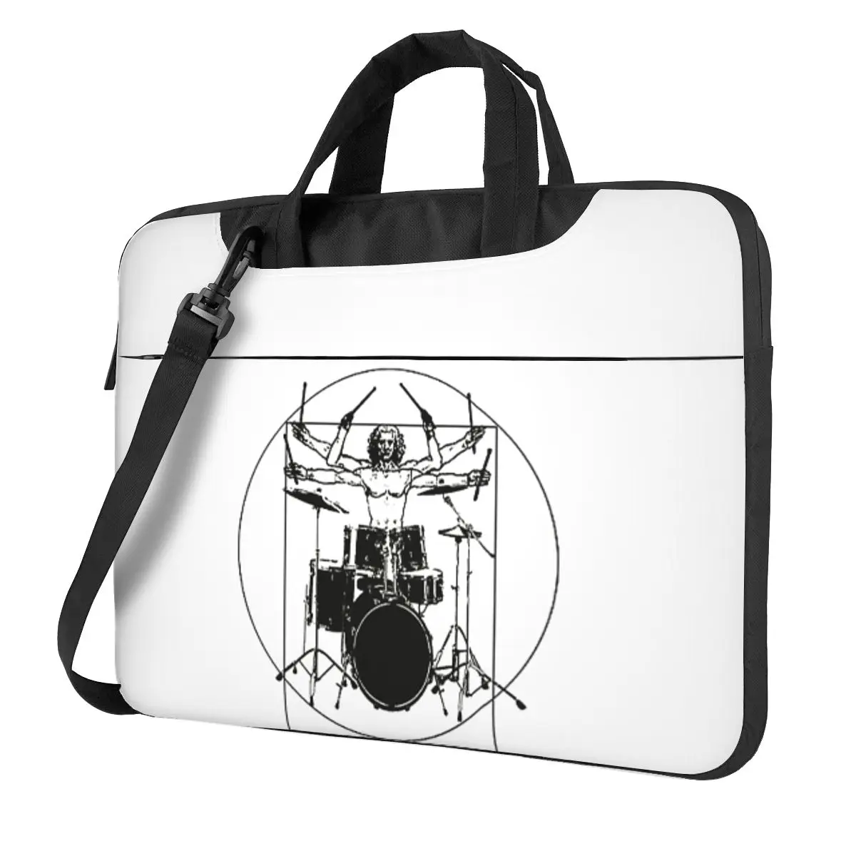 

Vitruvian Drummer Design Drummer Gift Crossbody Laptop Bag Case Computer Bag 13 14 15.6 Inch Notebook Pouch for Macbook Pro