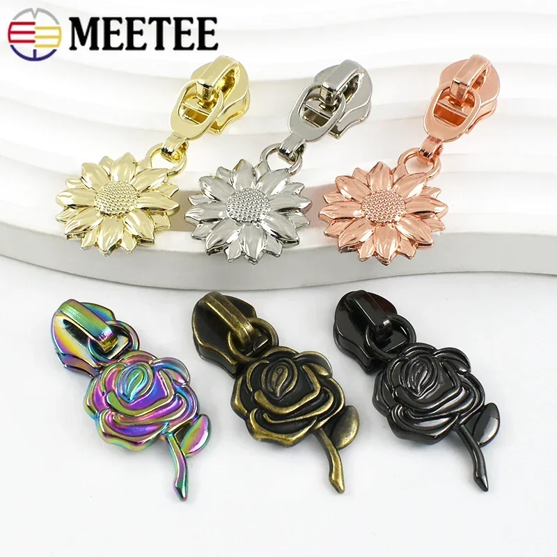 Meetee 5-30Pcs 5# Nylon Zipper Slider for Zippers Closure Bags Sewing Zips Pulls Heads Zip Repair Kits DIY Garment Accessories