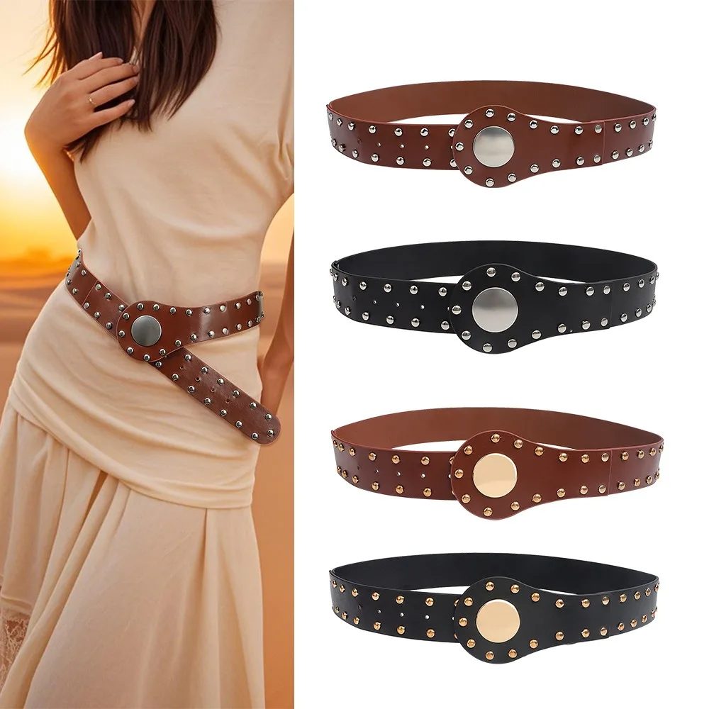 

Punk Rivet Belt Women 2025 - Y2K Gothic Metal Studded, Adjustable Waistband for Jeans & Dresses, Streetwear