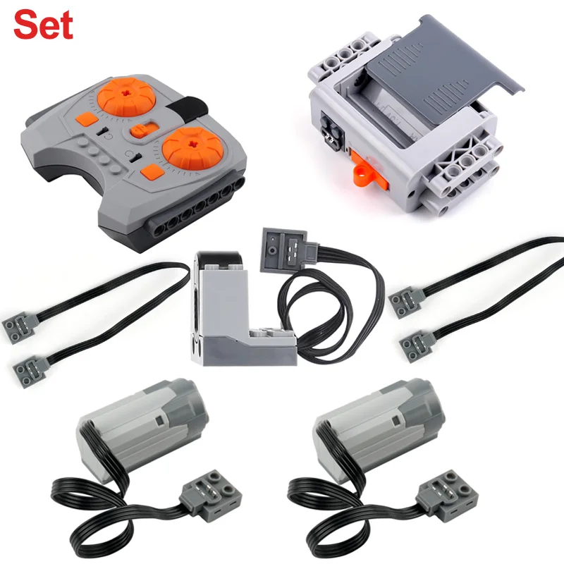 

M/XL Motor Technology Building Blocks Parts With Remote Receiver + Battery Box Power Functions Modified MOC Bricks Accessories