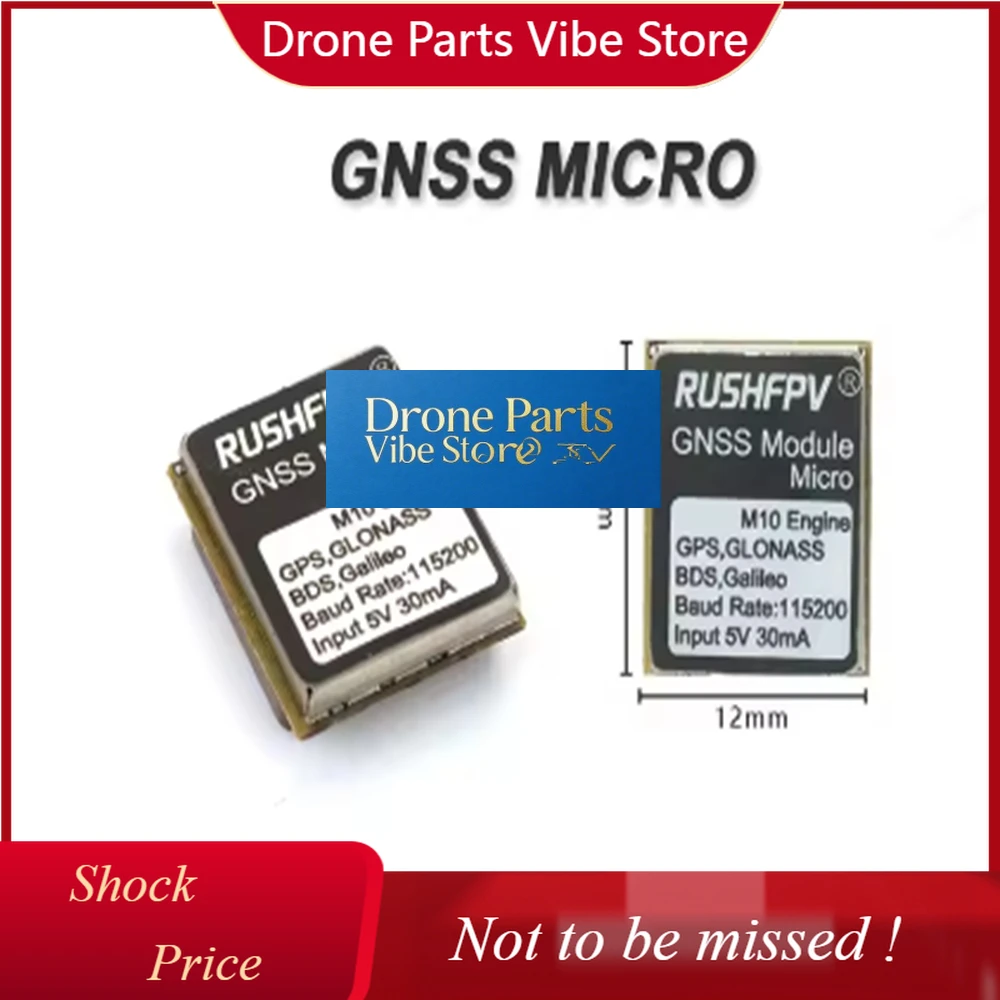 

DParts1RUSHFPV GNSS Pro/Mini/Micro M10 GPS Module 10HZ Rate Built-in Ceramic Antenna For RC FPV Freestyle Drone DIY Parts