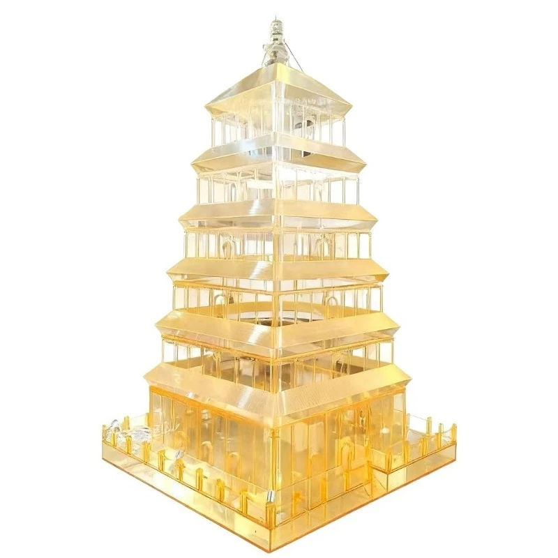 Large acrylic ancient building model, eaves attic pavilion sculpture, large hotel square decoration
