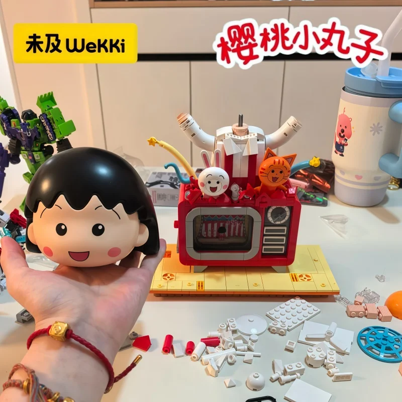 عرض ماروكو المذهل تجميع اللبنات تشيبي ماروكو تشان Kawaii أنيمي نموذج سطح المكتب تحصيل الحلي هدية عيد