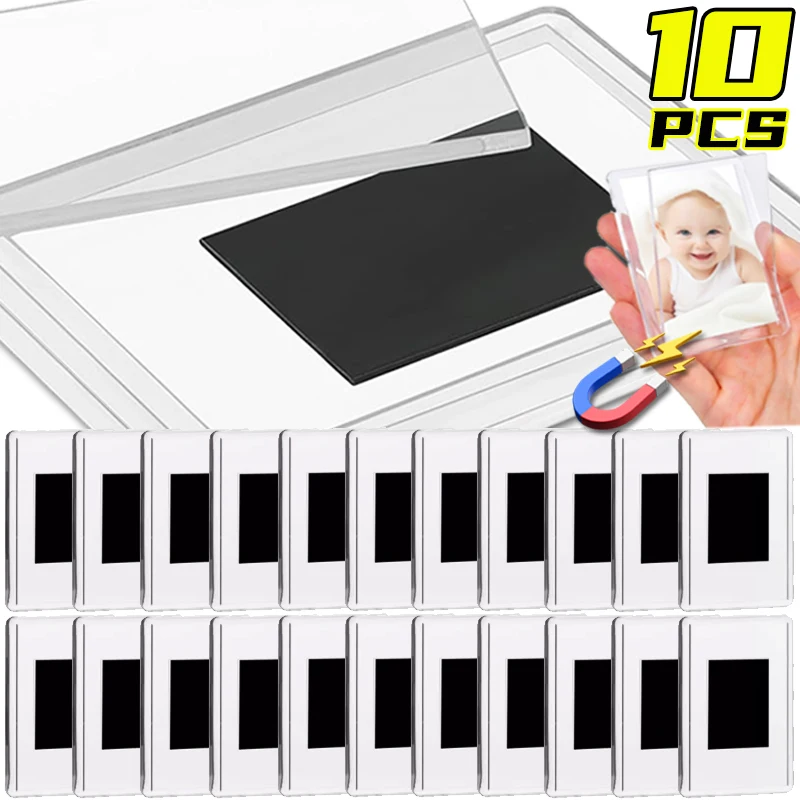 

5/10PCS Clear Magnet Photo Frames Acrylic Insert Photo Holders Magnetic Fridge Picture Display Frame Home Office Storage Tools