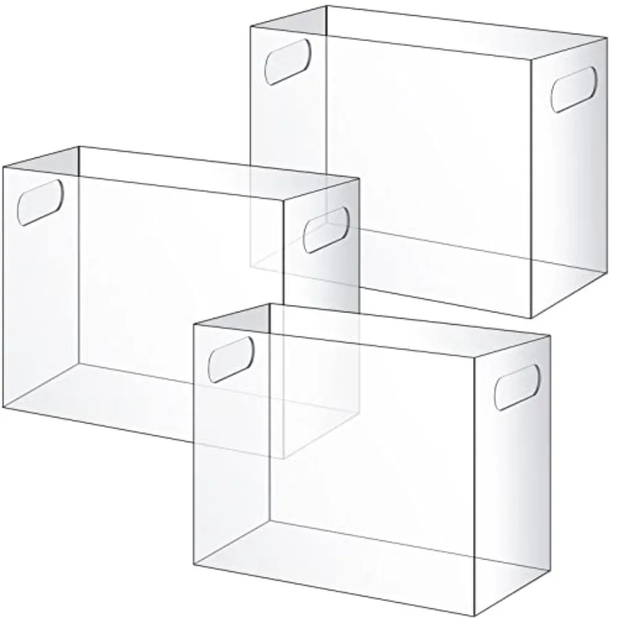 

Набор акриловых органайзеров для файлов, акриловая настольная коробка для документов с ручкой, прозрачный подвесной держатель для папок, коробка для хранения документов для офиса, дома, школы, размер L