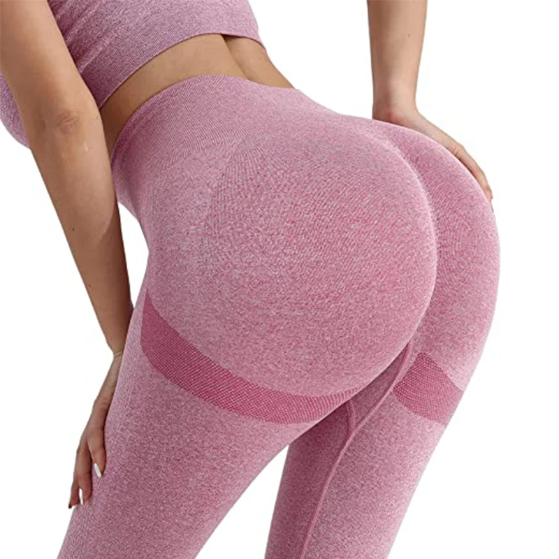 CHRLEISURE Seamless Sports Pants Push Up Running Clothing Women Gym Fitness Leggings Tights High Waist Tummy Control Yoga Pants