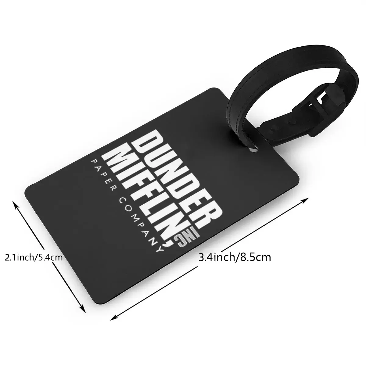 Dunder Mifflin Logo Etichette per bagagli Accessori per valigie Moda da viaggio Etichetta d'imbarco per bagagli Porta etichette portatile ID Nome Indirizzo