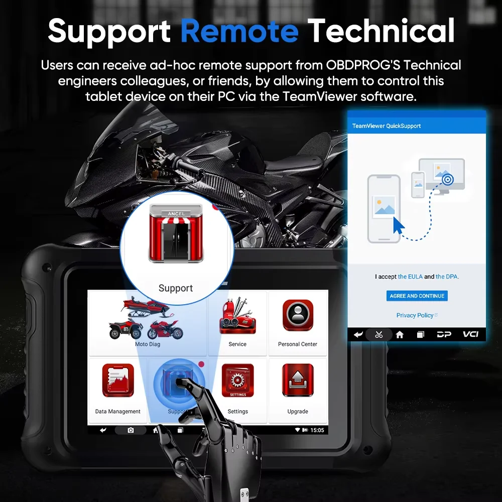 ANCEL MT700 Strumento diagnostico per moto Sistemi completi Reset olio ABS 35+ Reset OBD2 Scanner per BMW Per Yamaha Per Harley Per KTM