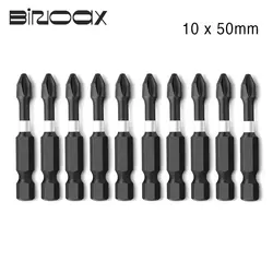 Binoax 2/5/10Pcs 50mm PH2 S2 Impact Electric Screwdriver Bits Set Strong Magnetic Cross Bit Drill Head