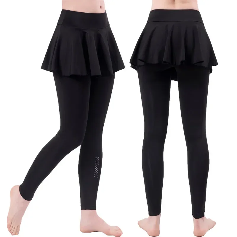 Fake Two-Piece Skirt Trousers Women's Yoga Pants Loose Thin Fitness Sports Dance Clothes Outdoor Wear Soft Comfortable Leggings