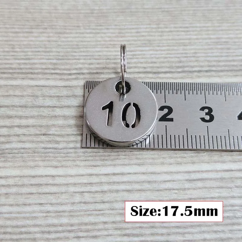 Stainless Steel Number Plate Digital Label Mark Sign Classification Metal Number Marker 1-20 Number Card For Key Item Mark Tags