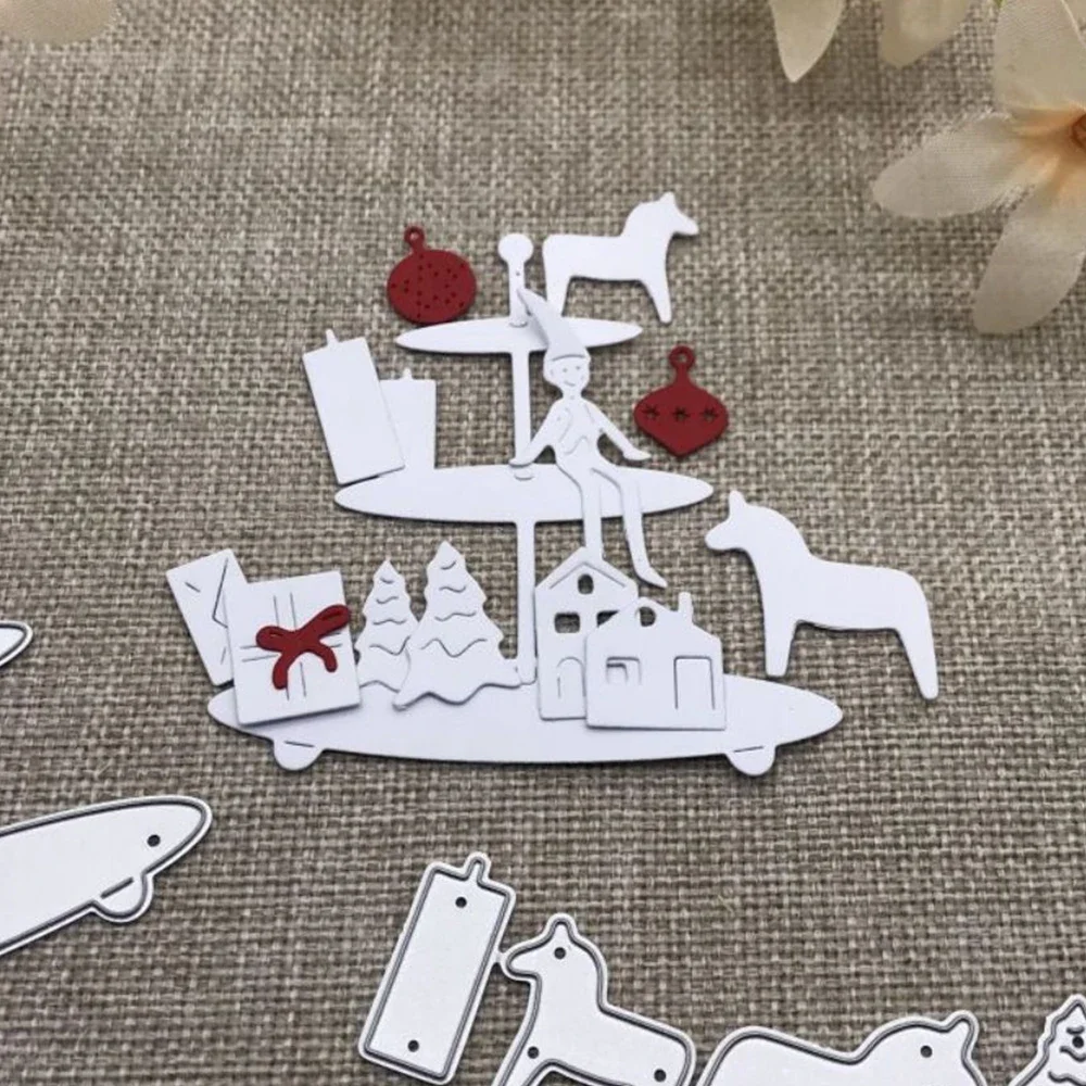 

Новогодний подарок: Набор металлических вырубных форм и трафаретов для детского творчества, скрапбукинга, альбомов, открыток и эмбоссинга