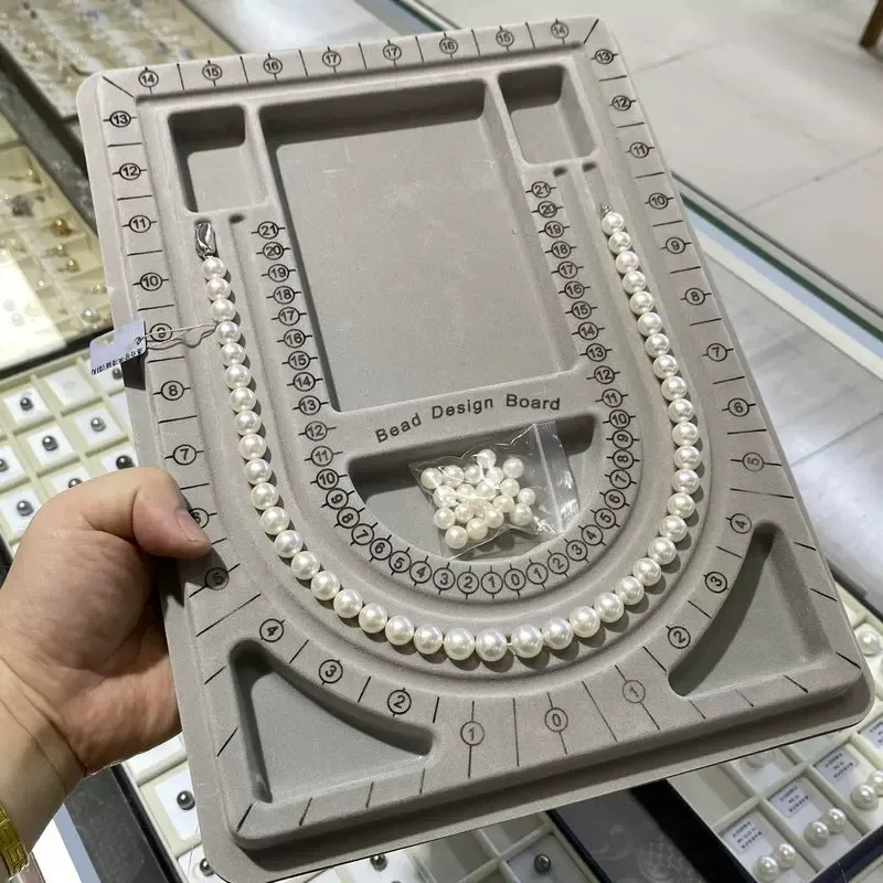 Flocked Bead Board Bracelet Necklace Beading Organizer Artistry Tray Design Measuring Tool for DIY Jewelry Making Accessories