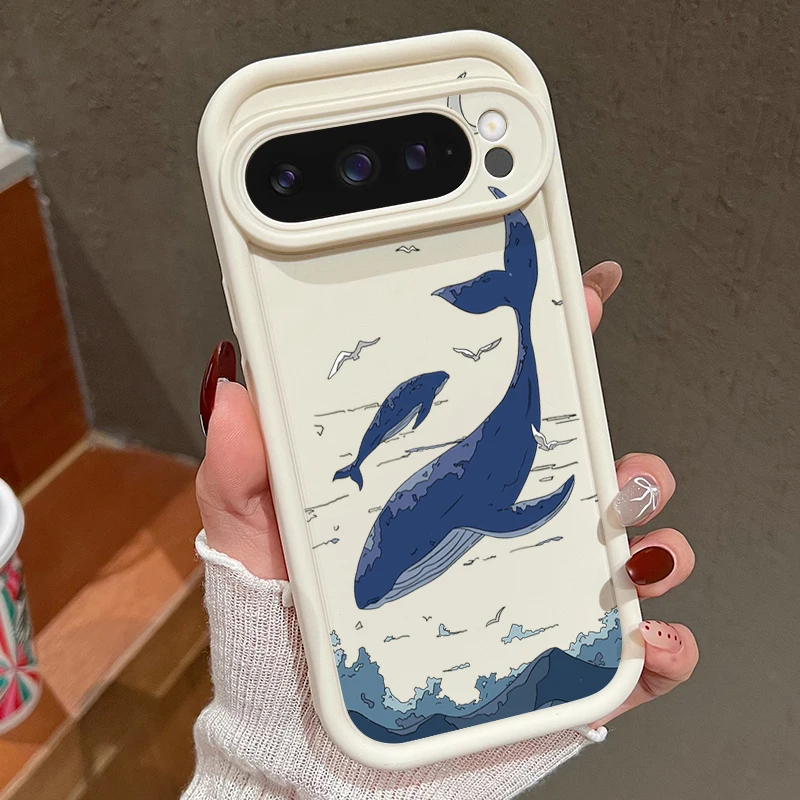Ozean Tiere Hai Delphin Fisch Druck TPU Fall Für Google Pixel 8 Pro 8A 7A 9 Pro XL stoßfest Telefon Abdeckung Für Pixel 9 8 7 Pro