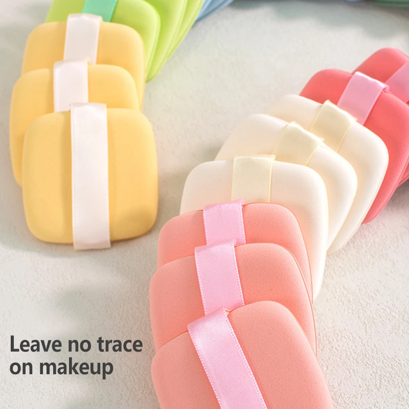 Paquet de 10 Macaron bouffées profilées double face, sec et humide, double usage, coussin d'air sans poudre douce/spécial pour fond de teint liquide