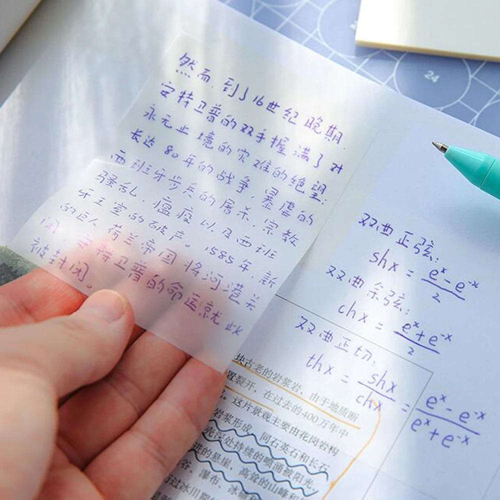 Transparent Sticky Note 50 Sheets Waterproof PET Material Notessticky Notes Adhesive Note Writing Notes Office Purposes