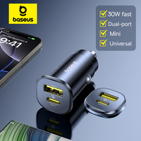 Baseus 30W Car Charger Dual Port USB Type-C Fast Charging PD QC FCP AFC For Tablet iPhone 16 15 Samsung S24 S25 Xiaomi Huawei