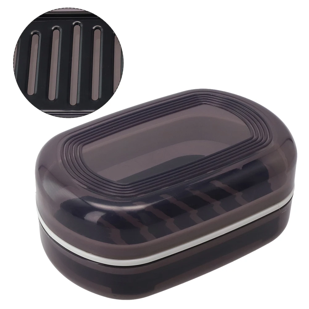 Double Layer Design Outdoor School Soap Box Dish Holder Travel White Black Reusable For Outdoor Picnic Camping