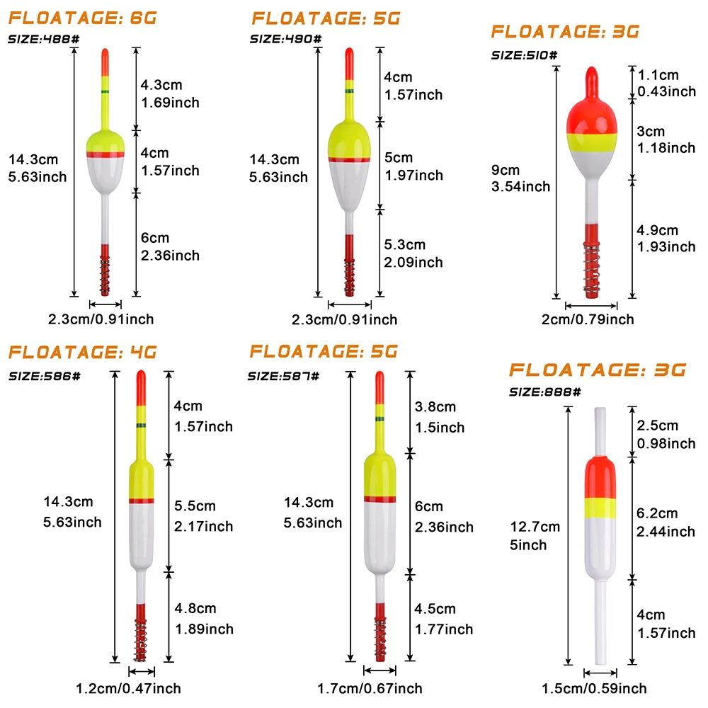 7PCS Wood Slip Bobbers Fishing Floats and Bobbers Fishing Spring Stick Float Bobbers for Crappie Bass Panfish Walleye Fishing view 2