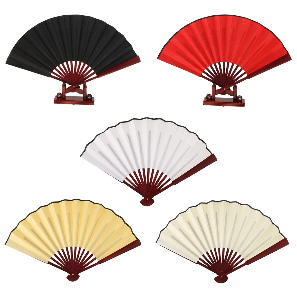 Rendimiento de abanico plegable de mano DIY de Kung Fu Tai Chi chino de bambú