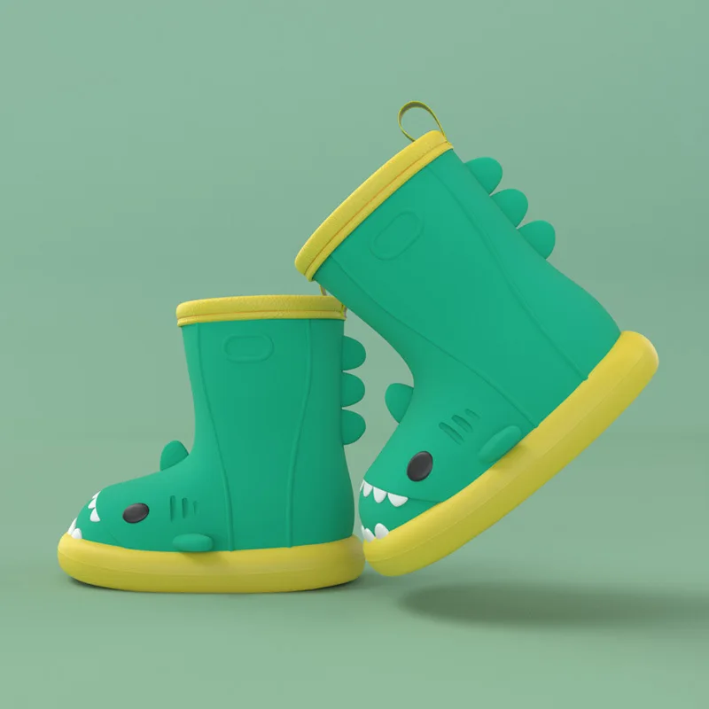 Shark Rain Boots botas Summer Beach women shoes Non-slip Waterproof Shark Slides Home Thickened Rubber Cute Cartoon funny indoor