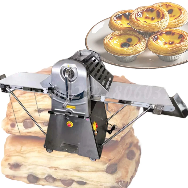 

Fully Automatic Dough Sheeter Machine 220v Danish Puff Pastry Machine for Croissants Turkish Pizza Bread Dough Cutting Machine