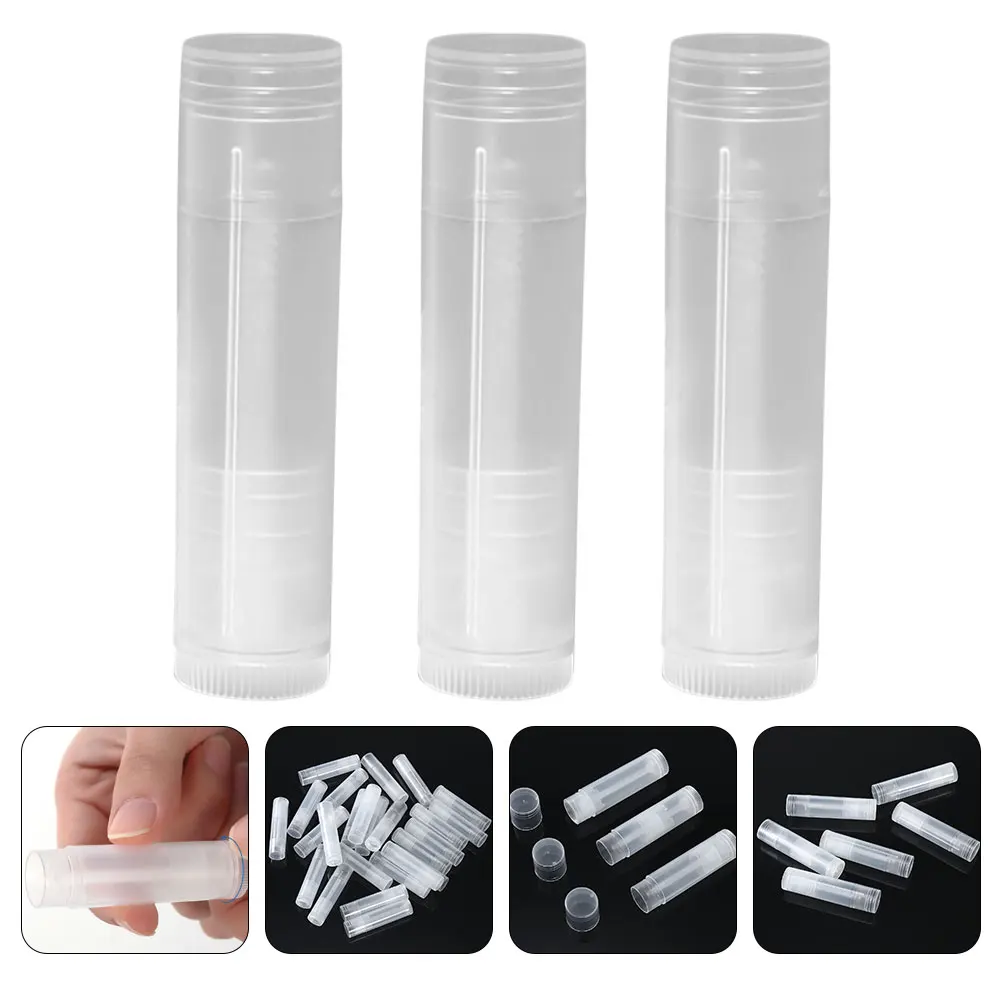 

100pcs Lip Balm Tubes Empty Lipstick Clear DIY PP Material 5g Travel Size Portable Gloss Containers Bulk Lip Care Set
