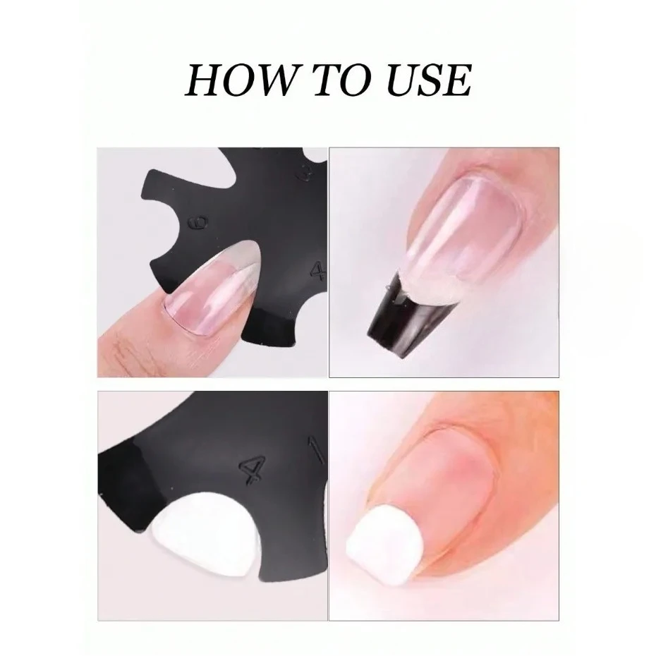 10pcs Plastic Manicure Edge Trimmer Templates French Wave Line Cutter New DIY Decorations Plate Module Manicure Gel Cutter Tools