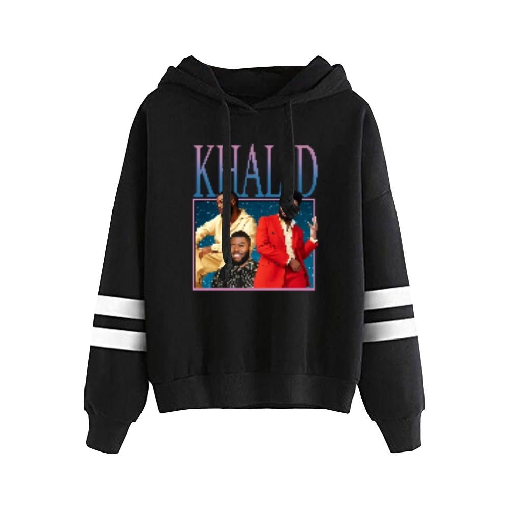 

2026 Khalid Vintage Rapper Unisex Pocketless Parallel Bars Sleeve Sweatshirt Women Men's Hoodie Hip Hop Clothes