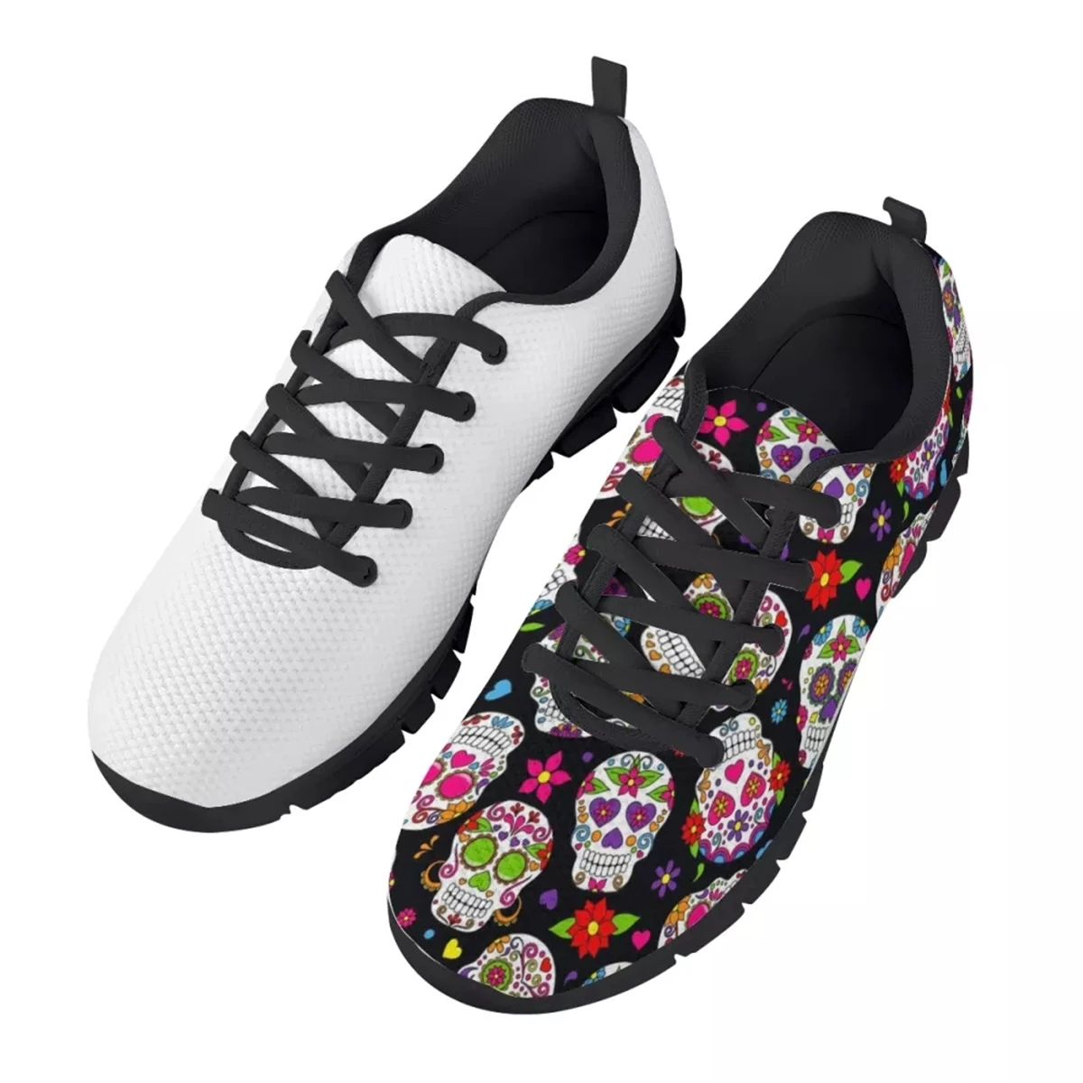 Chaussures plates à semelle noire personnalisées pour femmes, texte personnalisé, impression de logo sur demande, chaussures de course de ville décontractées pour filles, baskets lignt