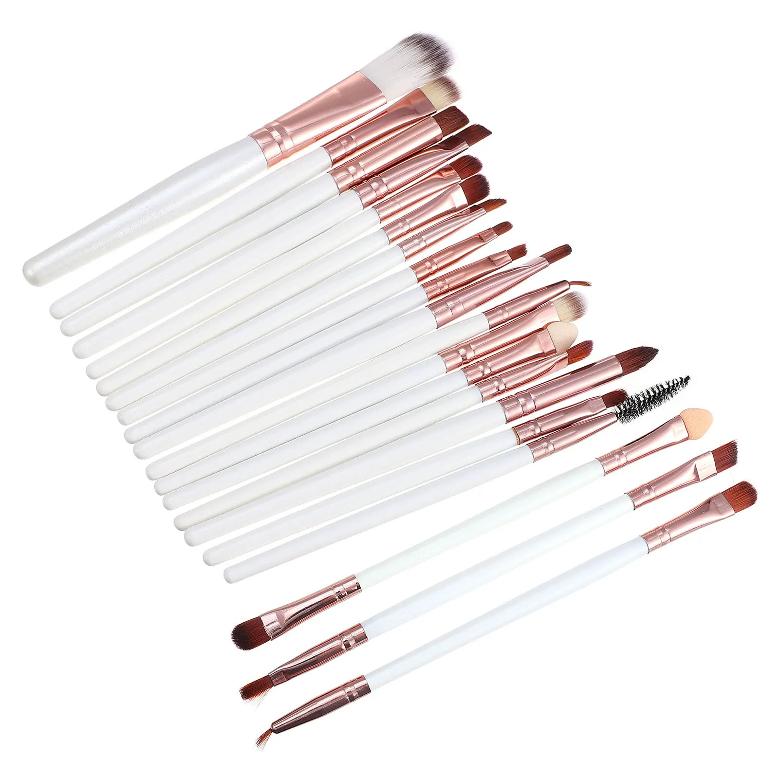 Juego de brochas de 20 piezas, Kit de herramientas de maquillaje Premium para base, sombra de ojos, colorete, mezcla de contorno, agarre cómodo de larga duración