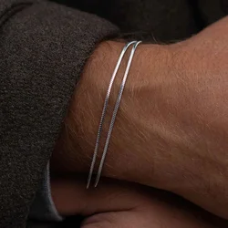 men jewelry 1.5MM Square chain Bracelet Titanium steel Bracelet simple  Simple new Jewelry Wholesale direct Marketing