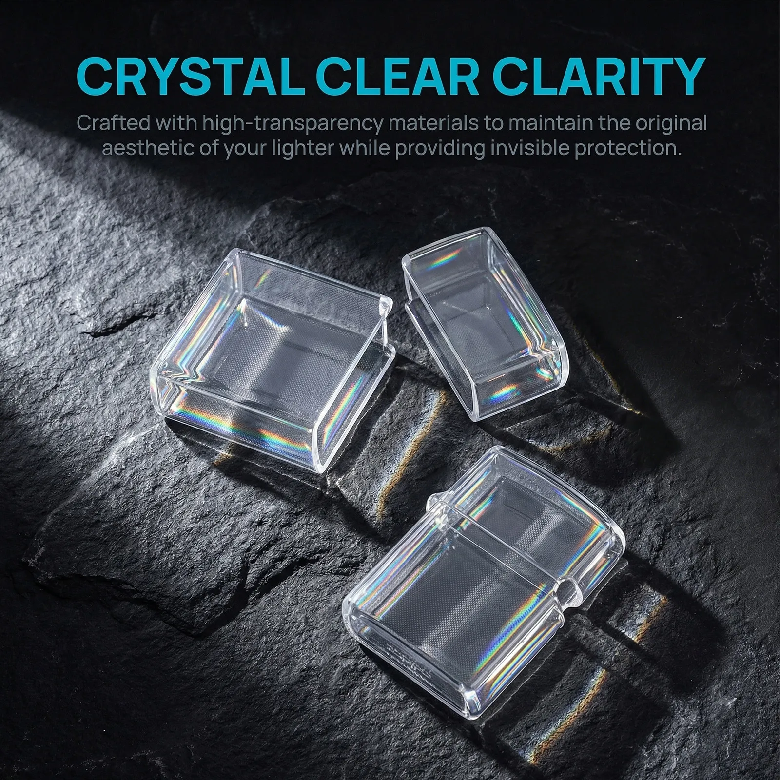 3pcs lighter pouches Lighter box Transparent Protective Lighter Case Storage Box High Clarity Plastic Cover Compatible For Zippo