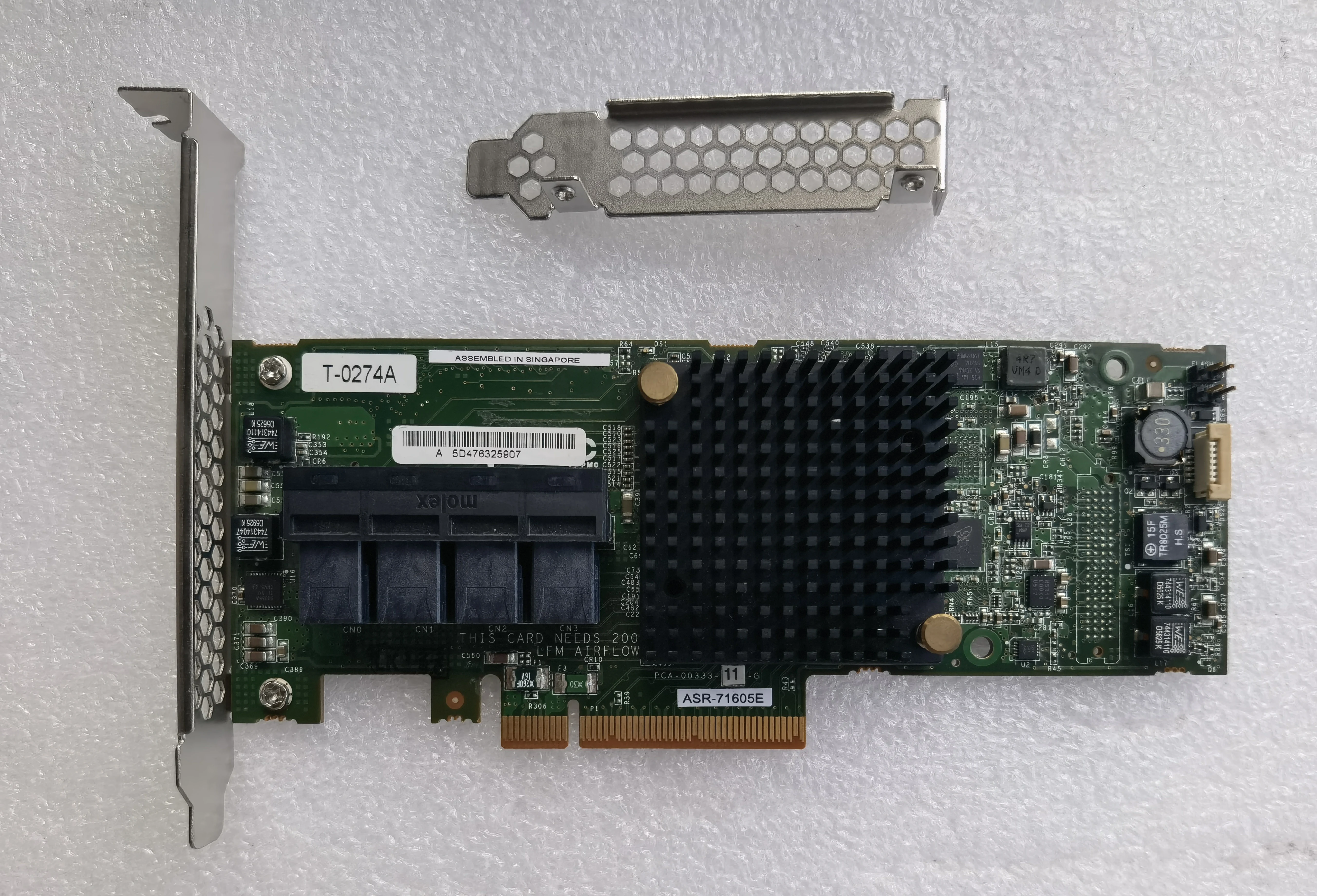 ADAPTEC ASR-71605E 6GB/S PCI-E 256MB SATA SAS RAID CONTROLLER CARD + สาย