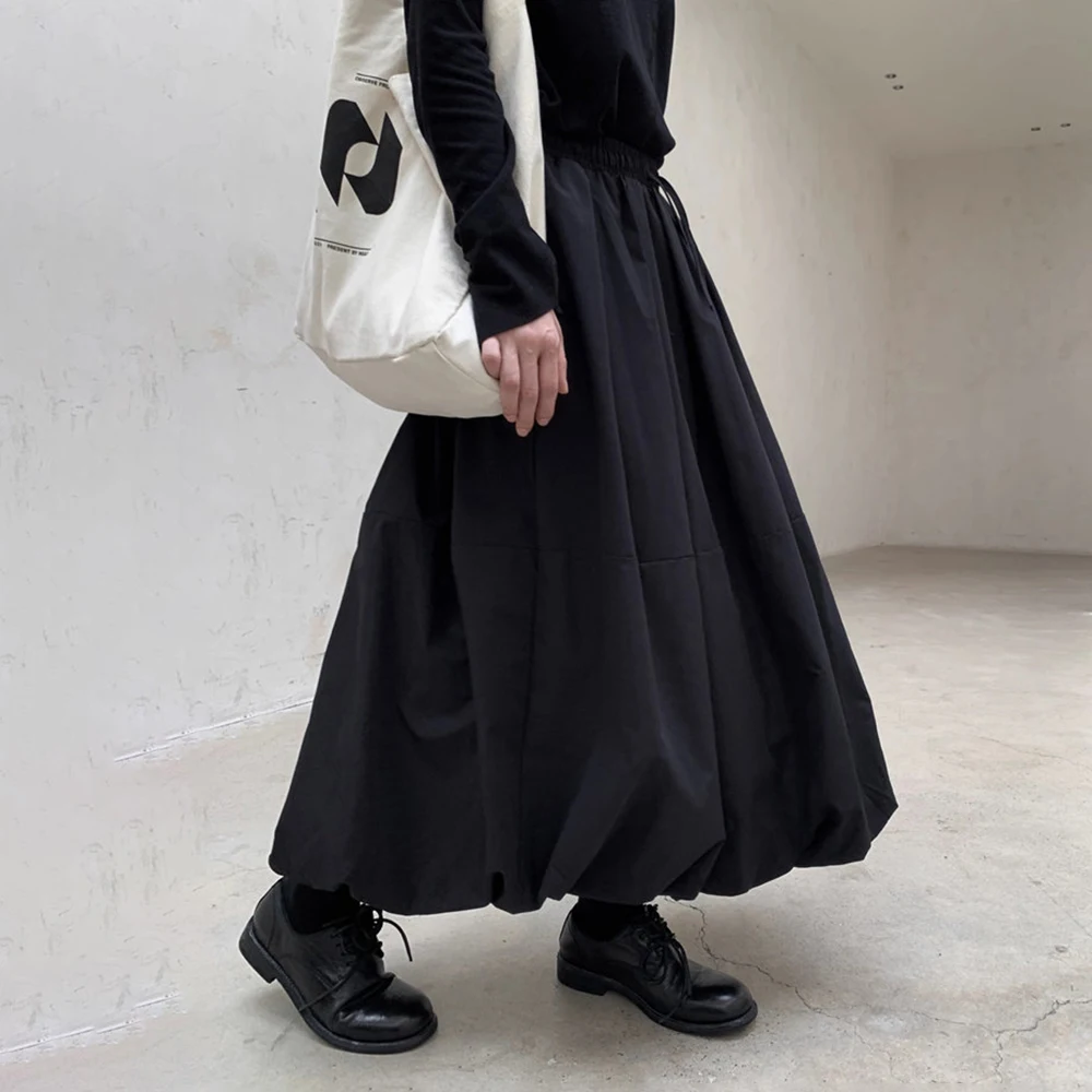 XS-5XL Summer Unisex Solid Color Skirt Pants American Retro Fashion Trend High Street Casual Breathable Loose Neutral Bottoms