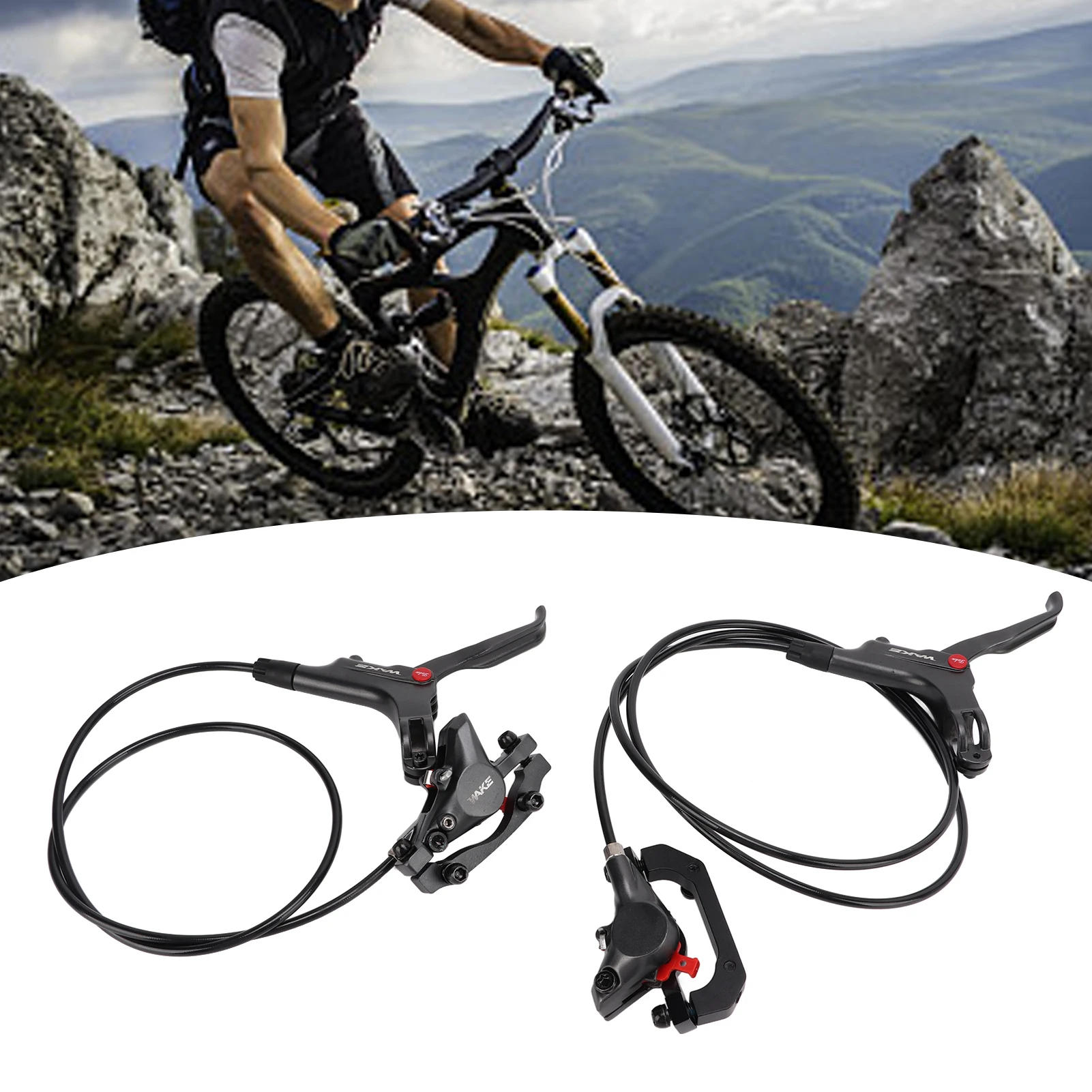 

Комплект гидравлических дисковых тормозов WAKE Прочный и простой в использовании горный велосипед с двойным поршневым приводом Передние и задние гидравлические дисковые тормоза