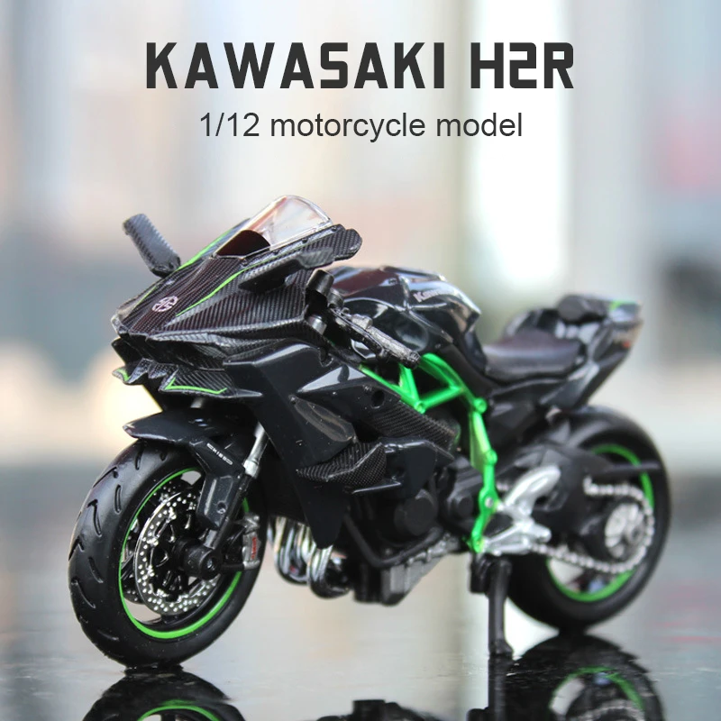 Maisto 1:12 KAWASAKI NINJA H2R Motorcycle Alloy Diecast Model Toy with Base Simulation Motorbike Collection Gift Toys 1/18 Scale